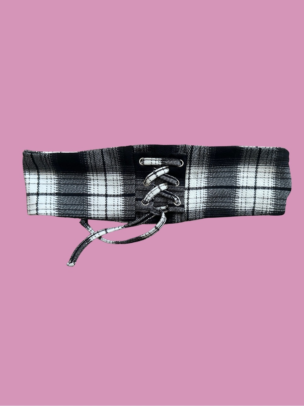 GENERIC Plaid Lace-Up Belt ONE SIZE (GIRL'S) Accessory Quirky Alt Cinch Waist